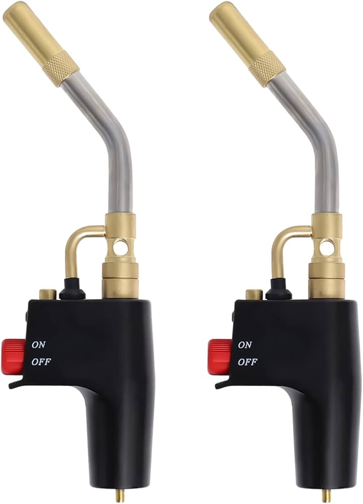 Trigger-Start Torch Head, High Intensity Flame Torch Head TS4000, MAPP/Propane Gas Torch Kit with Instant on/off Trigger for Light Welding, Soldering, Brazing, Heating, Thawing and More (2 Pack)