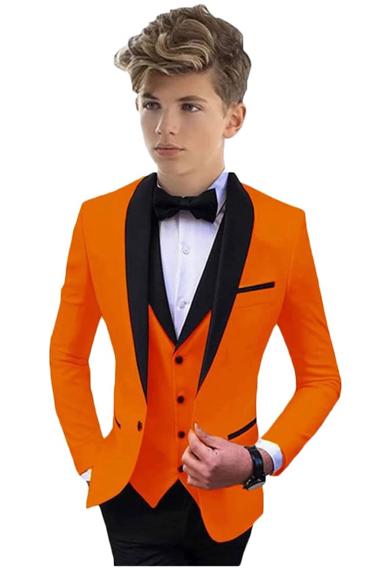 Abito formale con risvolto scialle per ragazzi 3 PC giacca gilet pantaloni ragazzi vestito da festa smoking da sposa vestito per bambini
