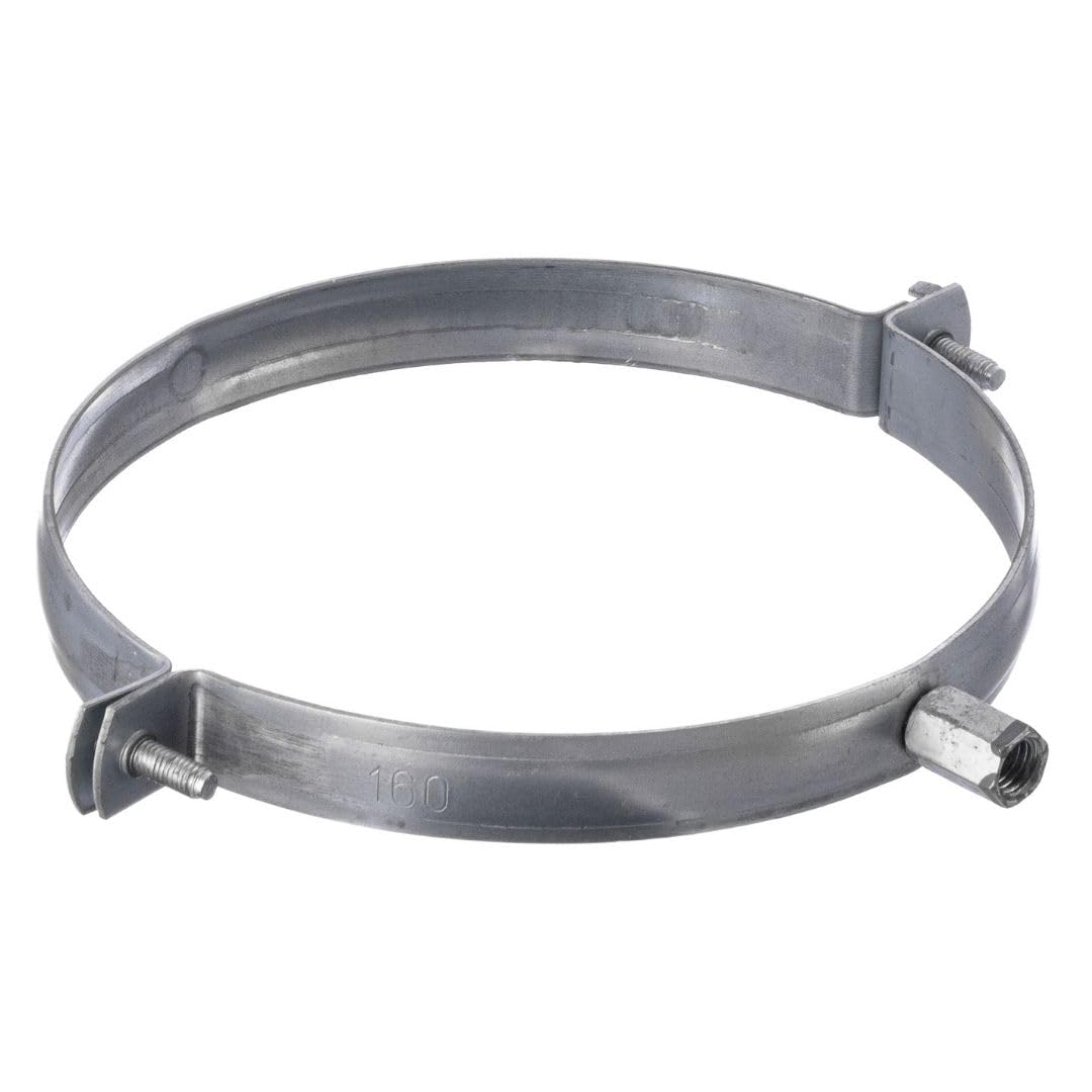 Lirast Silver Ø 160Mm / 6 Inch Steel Pipe Bracket/Clamp - Suspension Ring - Duct Holder