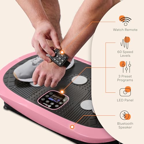 Image of Lifepro 4D Vibration Plate Exercise Machine - Triple Motor, 7 Presets, 60 Speeds Rumblex Plus /Pro Vibrating Platform with Wrist Remote - Whole Body Shaker Vibration Plate for Lymphatic Drainage