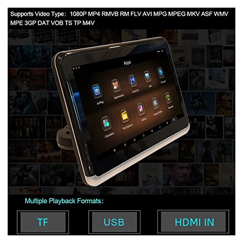 Monitor para reposacabezas de coche de 10,1 pulgadas con vídeo 1080P (Pack de 2) 6