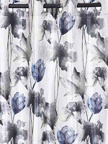Image of Home Sizzler Abstract Flower 4 Piece Grey Long Door Curtain, 9 feet
