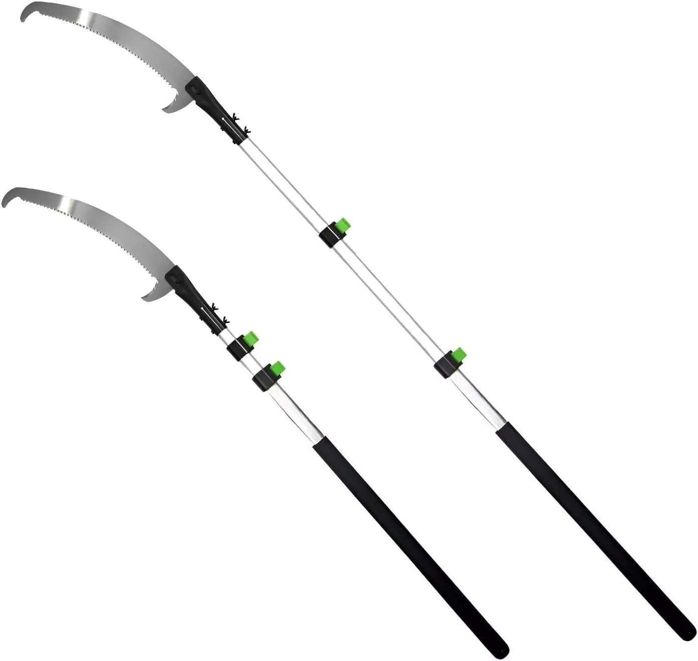 Premzo White/Orange Telescopic Garden Tree Pruner Branch Cutting Lopper Aluminium Extendable Pole Long Reach Branch Leaves Tree Trimming And Pruning Forestry Yard Garden Patio Cutter (2.5 Meter Pruner Saw)