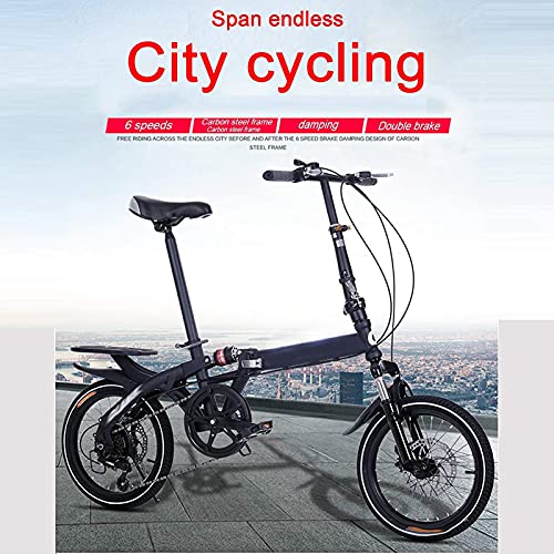 14 / 16Iinch Opvouwbare Fiets, Variabele Snelheid Draagbare Dubbele Schijfrem Lichtgewicht Vouwfiets Voor Volwassen… - Afbeelding 8