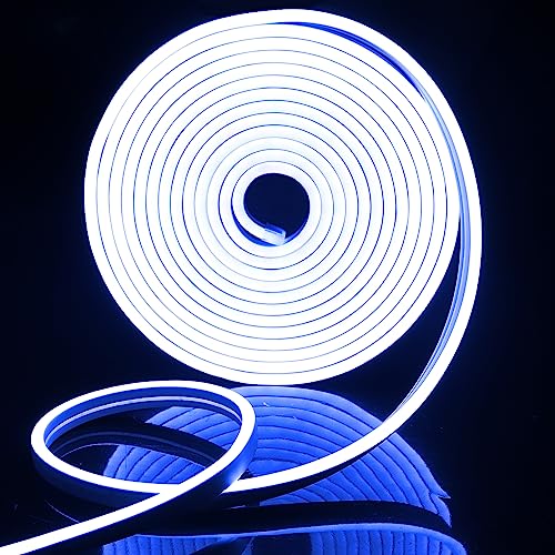 EXTRASTAR 5m Ruban Led 12V Flexible Bande Led Néon Lumière Bleue Étanche Ip65 120 LEDs/M pour Intérieur/Extérieur Décoration(Non inclus Adaptateur Secteur)