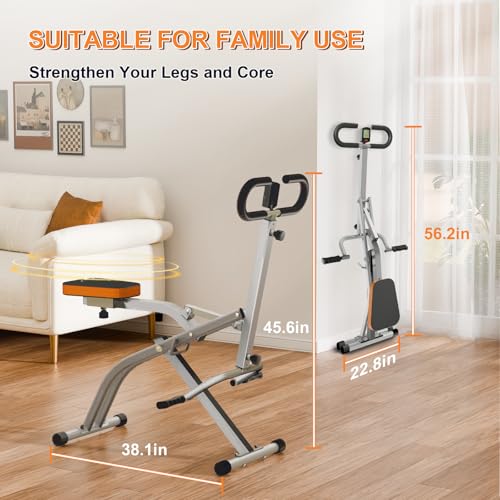 Image of Squat Machine for Home, Squat Assist Trainer with Adjustable Resistance, Foldable Rowing Machine, LCD Display, Exercise Trainer with 265LBS Capacity for Glutes Legs Workout