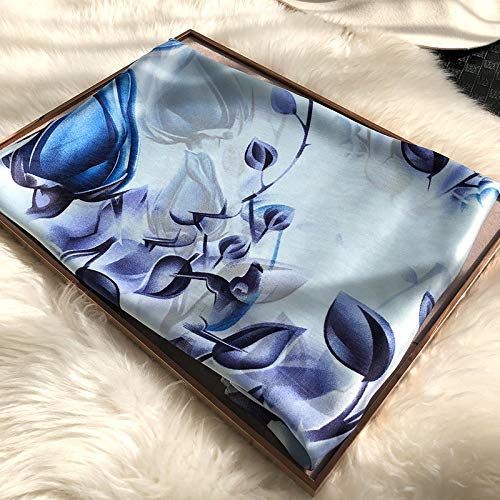 Image of Floral Printed Silk stole | silk Scarf for Women | stylish silk stole for women | Soft Lightweight Stole, Shawl & Neck Wrap | Scarf for Wedding, Party, Travel & Casual Wear
