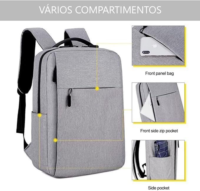 Mochila Executiva Unissex Slim para Notebook – Impermeável, Porta USB, Vários Compartimentos – Ideal para Trabalho, Estudos e Viagens em promoção! Veja a oferta e mais achadinhos de Bolsas 3 Hoje é o melhor dia para comprar Mochila Executiva Unissex Slim para Notebook – Impermeável, Porta USB, Vários Compartimentos – Ideal para Trabalho, Estudos e Viagens com aquele preço maroto! Promoção! Aproveite a oferta! 3