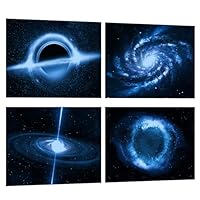 Glow in The Dark 3D Space Wall Decals, Set of 3