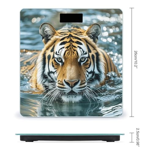Báscula digital para baño con cristal templado 26x26 cm miniatura 2