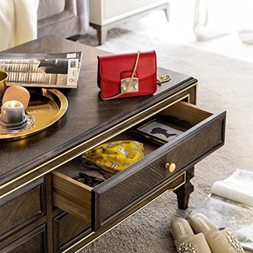 Beistelltisch, rechteckiger Couchtisch, 127 cm, luxuriöser Couchtisch aus Holz mit 4 Schubladen – Bild 7