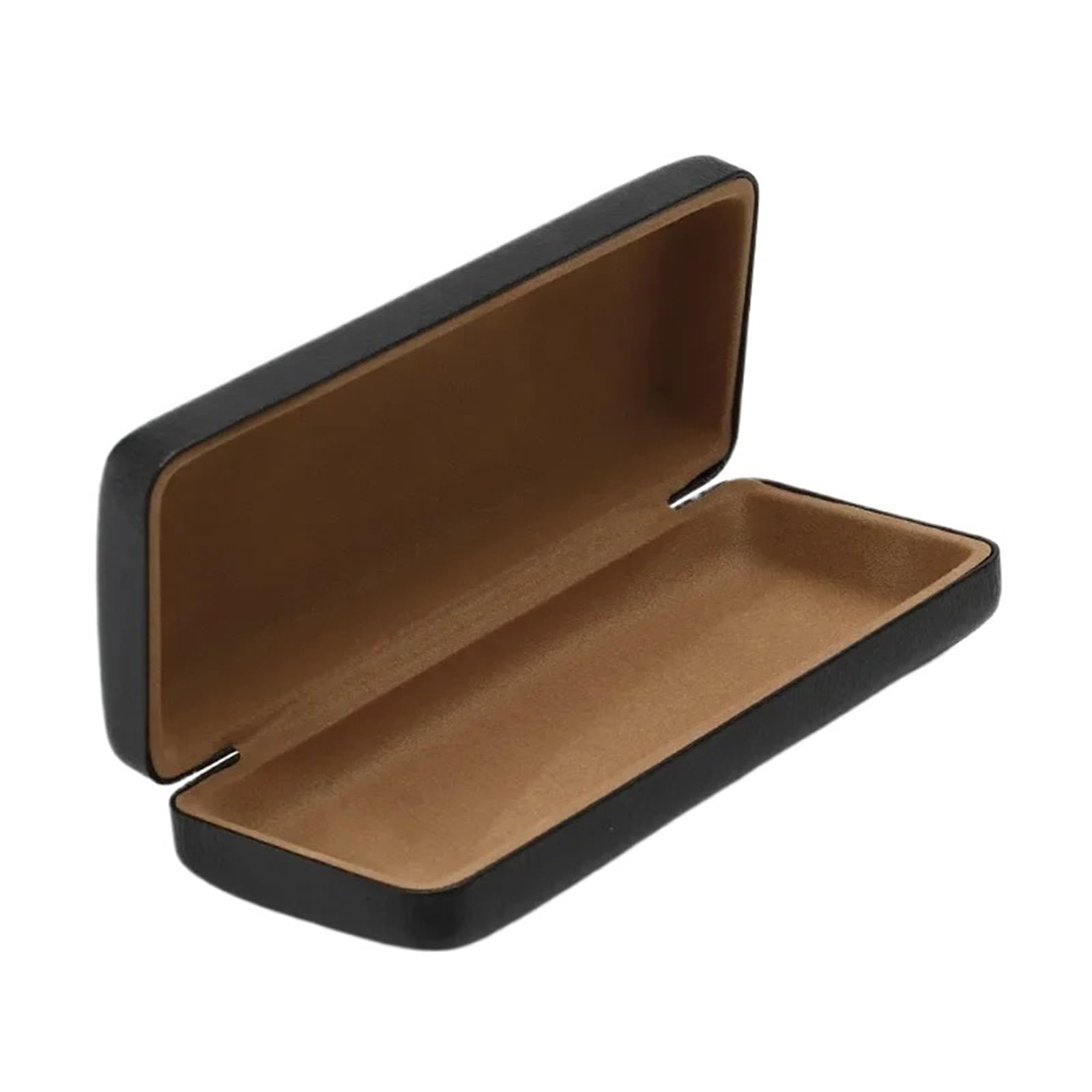 étui à lunettes, Étui à lunettes de soleil carré portable en cuir PU/métal