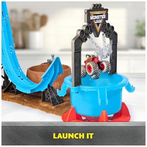 Image of Monster Jam Mud Blasters Dalmatian Dunk Tank Color Change Playset | Includes 1 Color Change Truck & Dunk Tank, Dunk in Water to Reveal Clean Truck, Exciting Pretend Play, Toys for Ages 3+