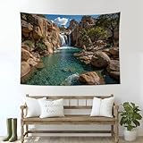DACRWEKZ Tapiz de Pared Fotografía de naturaleza, Tapices de Tela Grandes Poliéster, Tapiz para Colgar Cascada y piscina, Tapices Decorativos para Dormitorio Sala de Estar Casa Ufficio, 130x150cm