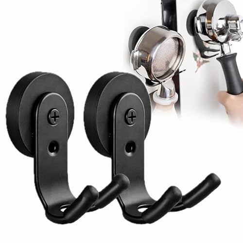 2-Pack Magnetic Portafilter&Tamper Holder,Espresso Accessories Organizer for Metal Wall Surface,Strong Magnet,Anti-Scratch,Space-Saving,Compatible with Ninja Luxe Cafe,Rancilio,Breville Coffee Machine