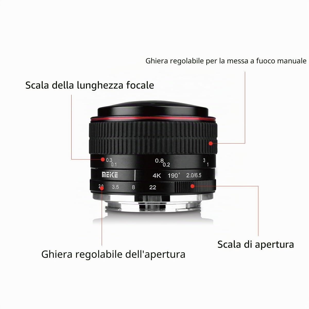 Meike 6.5mm f/2.0 Ultra Wide Manual Focus Large Aperture Circular Fisheye Lens for Olypums Panasonic Lumix MFT Micro 4/3 Mount Mirrorless Cameras