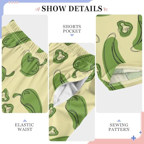 Green Pepper Boys Long Pants Soft Trousers Elastic Waist Kids Lounge Bottoms with Pockets S-XL4