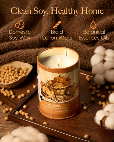 Image of M&SENSE Pumpkin Pecan Pie Scented Soy Candles,11.3 oz Fall Candle Non Toxic,Aromatherapy Candle for Stress Relief Meditation Relaxing