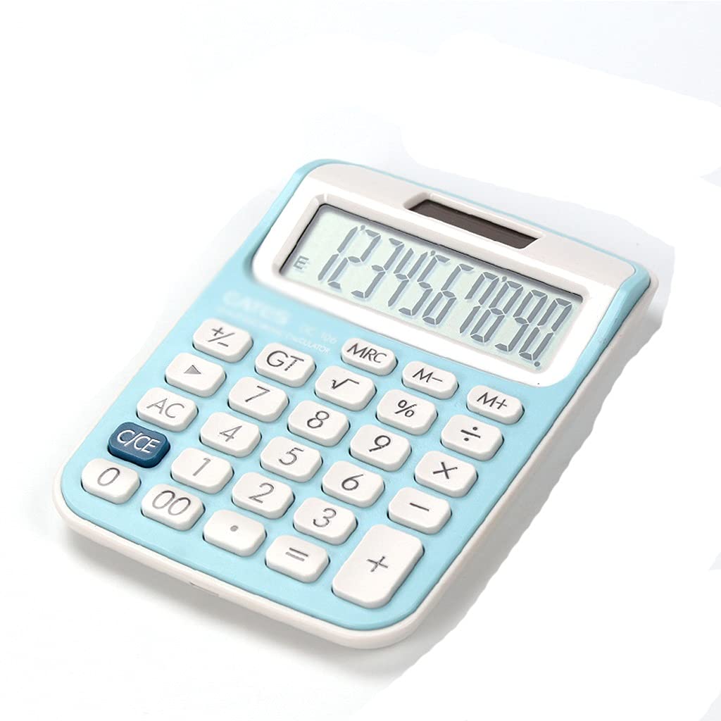 JFDBGU 10 Digit Desk Calculator Large Buttons Financial Business Accounting Tool Buttons Portable with Lanyard(A)