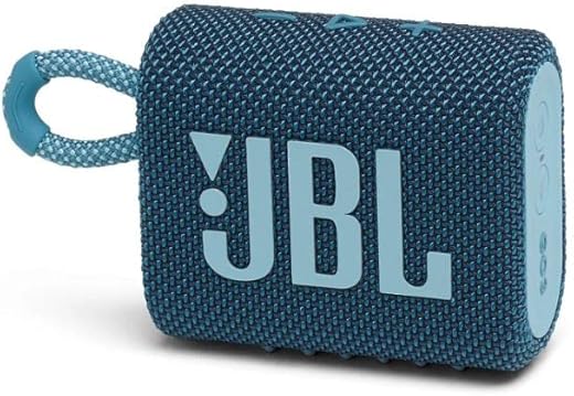 JBL Go 3, Wireless Ultra Portable Bluetooth Speaker, Pro Sound, Vibrant Colors with Rugged Fabric Design, Waterproof, Type C (Without Mic, Blue)