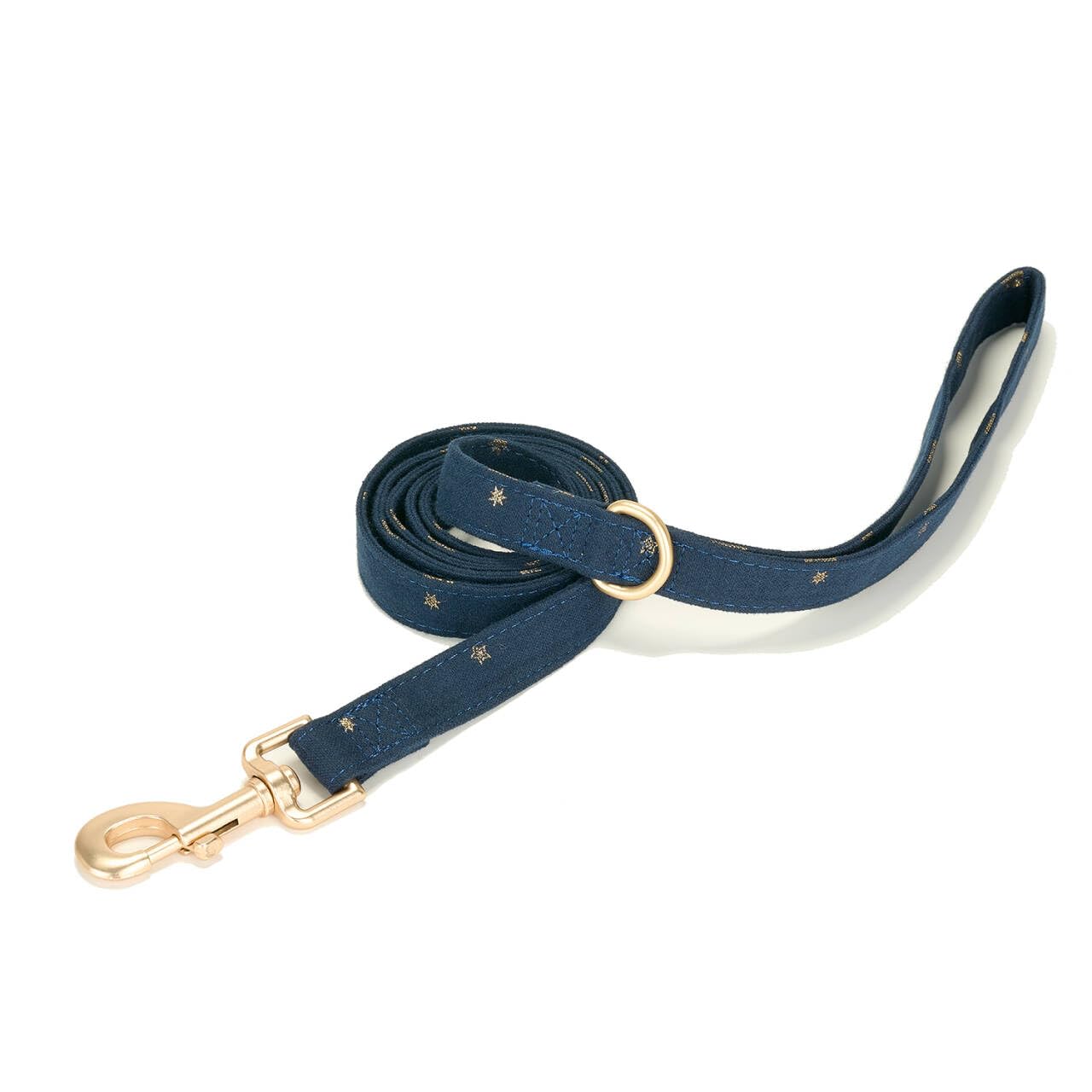 Petiry Cotton Dog Lead with Gold Star Print,With D-Ring for Poop Bag Holder,150cm Length x 1.5cm Width-Ideal for Small Dogs,NavyStar,S - Image 4