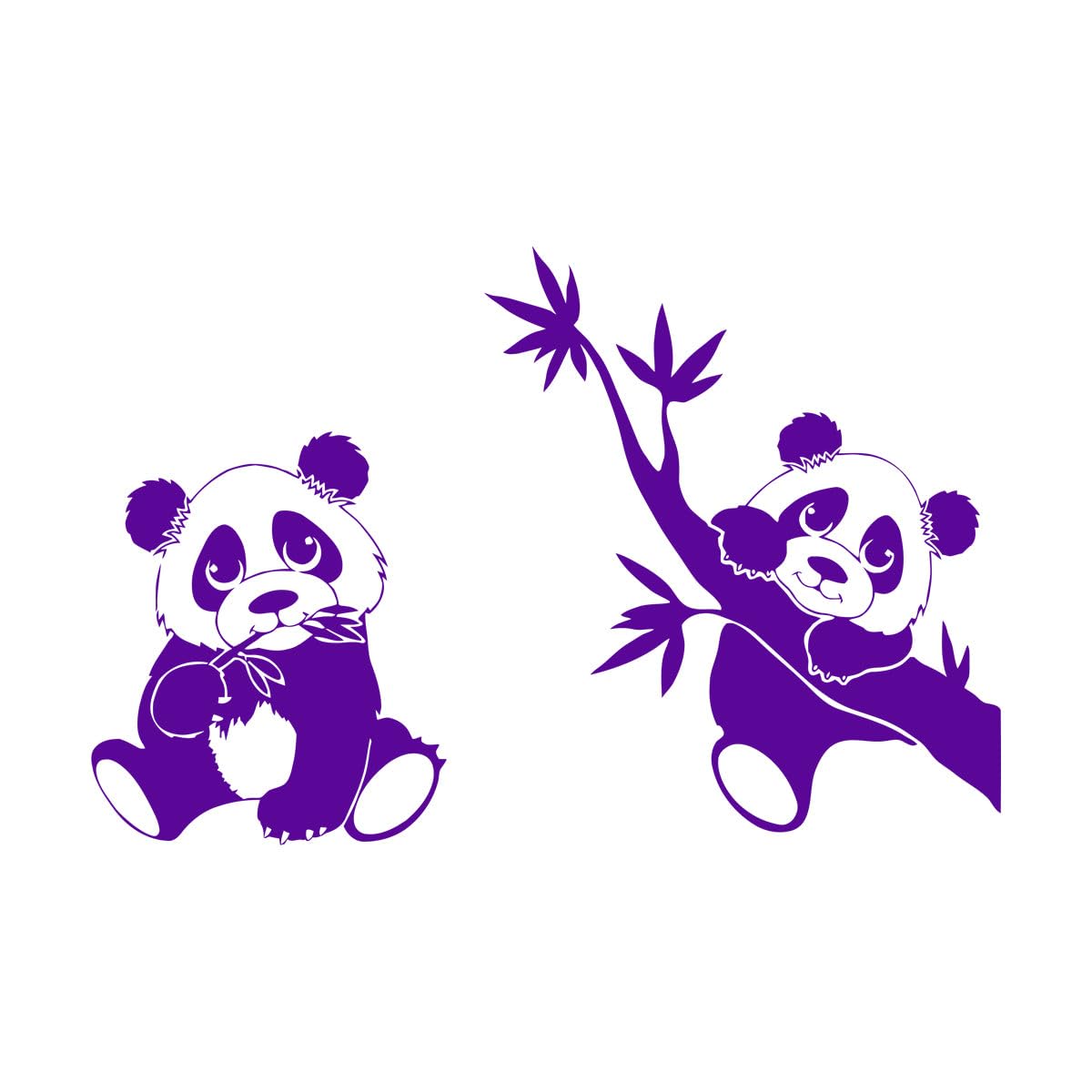 Pandas Bamboo Tree Wall Sticker Children Kids Room Jungle Zoo Animal Forest Wall Decal Playroom Bedroom Vinyl Extra Large - 86x126cm — image 1