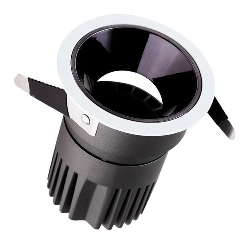 Luces LED empotrables de Techo de 7 W, 3000 K, cálidas, 4000 K, Naturales, 6000 K, de aleación de Aluminio, Redondas, Negras, antideslumbrantes, COB, 1 Unidad, 2 Unidades, 8 Unidades, 14 Unidades