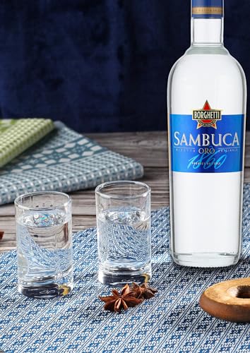 Borghetti Sambuca Oro – Exquisiter italienischer Likör mit unverwechselbarem Geschmack nach Sternanis und Kräutern mit 38% vol. (1 x 0,7l)