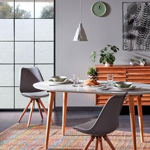 Frosted Glass Window Privacy Film Non-Adhesive Static Cling Bathroom Decorative Stickers Heat Control UV Blocking Opaque Glass Window Coverings Film for Home Front Door Office (35.4 Inch x 19.68 Feet)