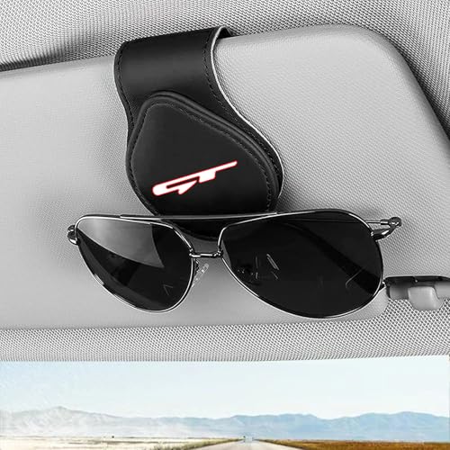 AJLOTMO Sunglasses Holder for Car, Leather Glasses Frame, Eyeglass Hanger Card Clip for Car Sun Visor,Sunglasses Holder Compatible with kia GT Visor
