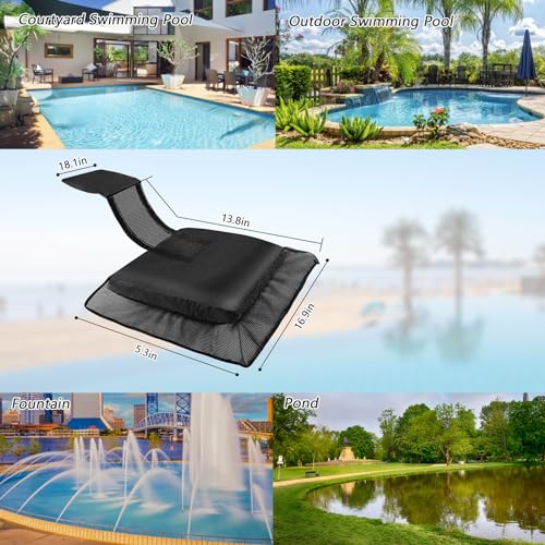 PEEH Rettungsrampe für Tiere, Pooltiere, Zubehör, Schwimmt Froschschutz zum Schwimmen mit Pool-Skimmer-Socken, spart alle kleinen Tiere, die den Pool betreten (2 Stück, schwarz)