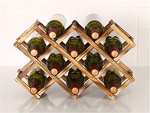 Soporte plegable de madera para botellas de vino miniatura 4