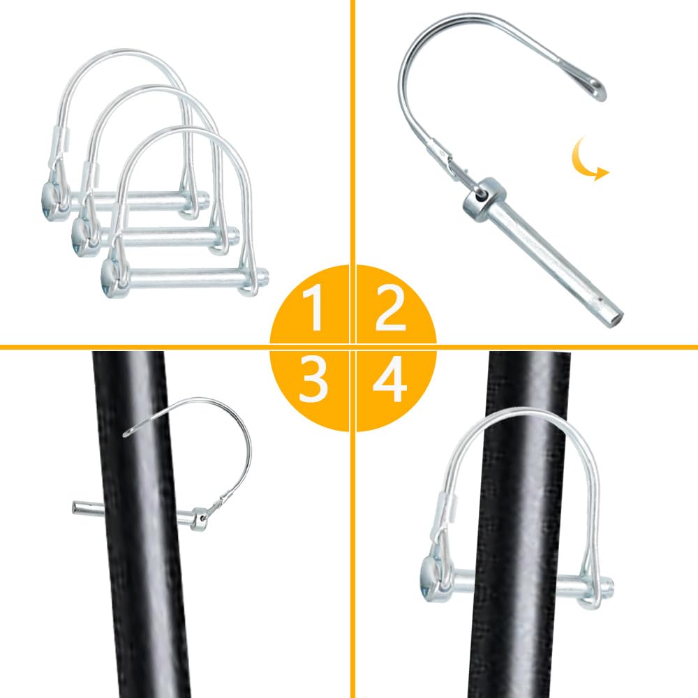 GOSHUNG 5PCS Wire Lock Pin Zinc Plated Carbon Steel Shaft Locking Pin Trailers Lock Hitch Lock Pin Round Loop Wire Pin for Lawn Garden Farm Trailers(K/DX/6x45mm) - Image 4