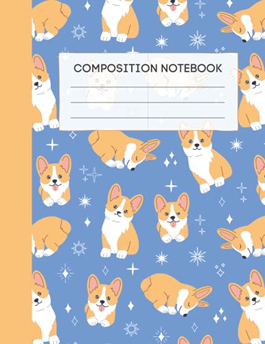 Composition Notebook: Corgi Dog Wide Ruled Paper Notebook For Students Kids Girls Or Teens At School Office Or Home image 2