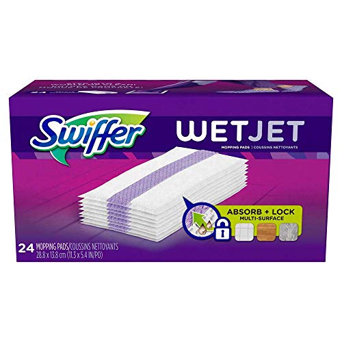 Swiffer Wetjet Hardwood Mop Pad Refills for Floor Mopping and Cleaning, All Purpose Multi Surface Floor Cleaning Product (2 Pack 24 Count)