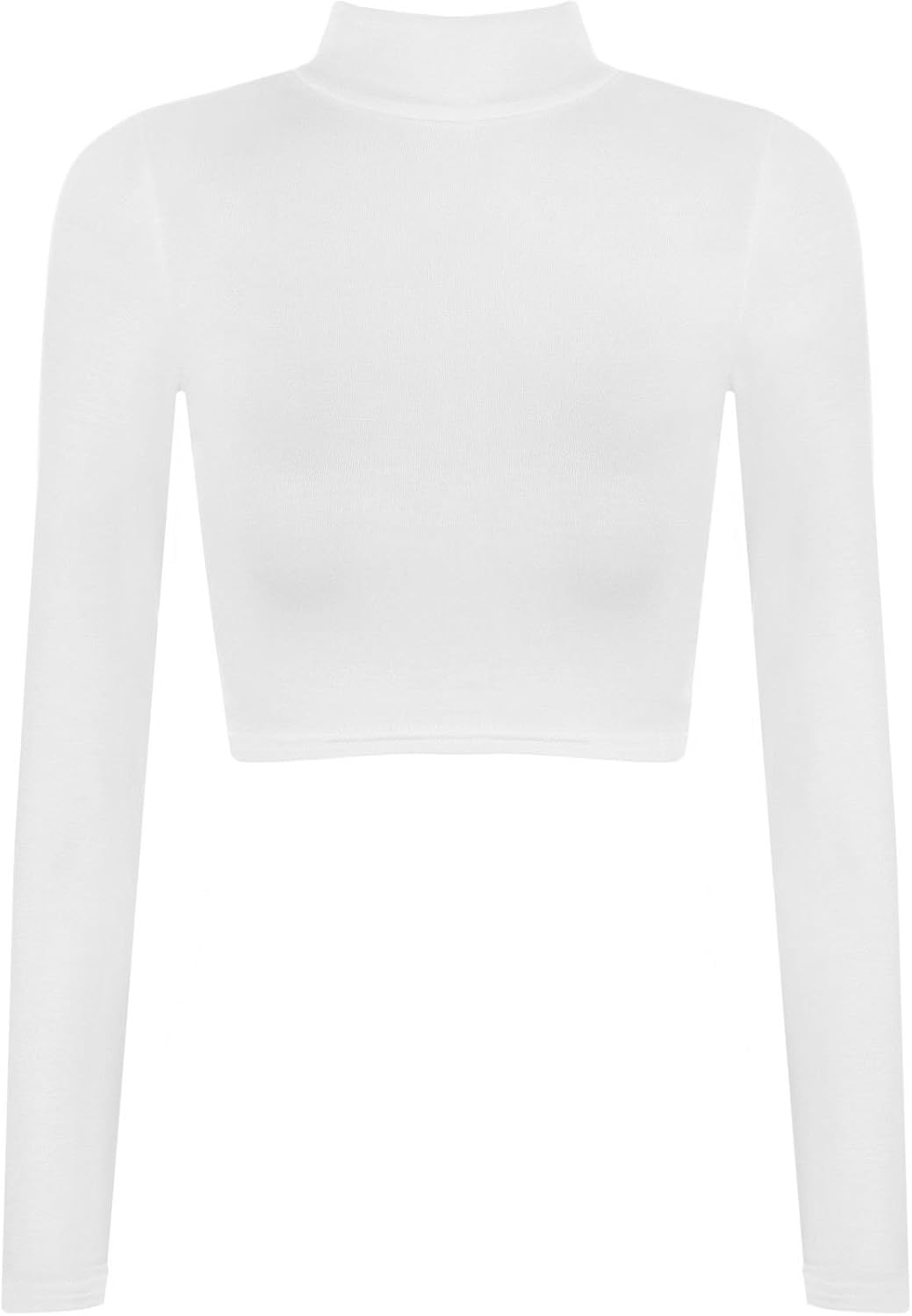 Womens Turtle Neck Crop Long Sleeve 