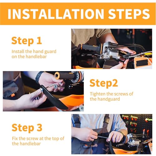 Protège-mains moto universel avec kit de fixation rigide noir pour KTM - 6