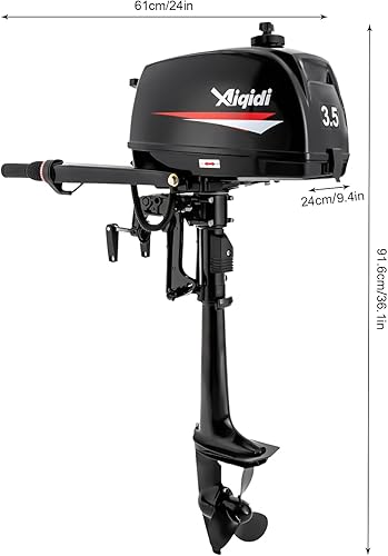 Miniatura 4 de Motor fuera de borda Motor de barco, motor fuera de borda de 2 tiempos 3.5 HP resistente con sistema CDI de refrigeración por agua, motor de