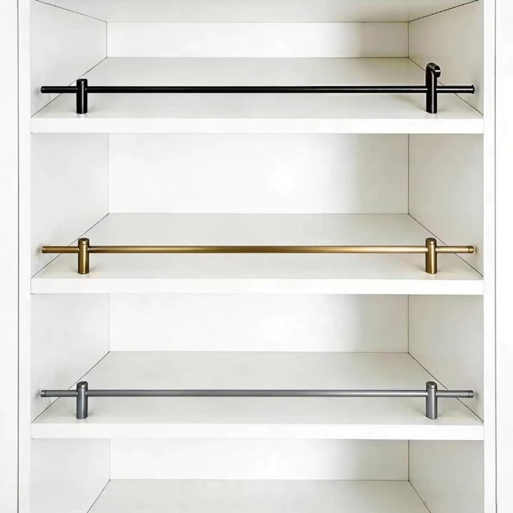 Barandilla Para Estante De Pared Barra De Seguridad Rieles De Aluminio Rieles Decorativos Barandilla De Estante Antivuelco Barra De Seguridad Para Estantería(Gray,100cm/39.4in)