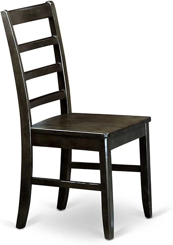 Miniatura 7 de East West Furniture Eden - Juego de 3 piezas para espacios pequeños que contiene una mesa redonda de comedor con pedestal y 2 sillas de asiento de