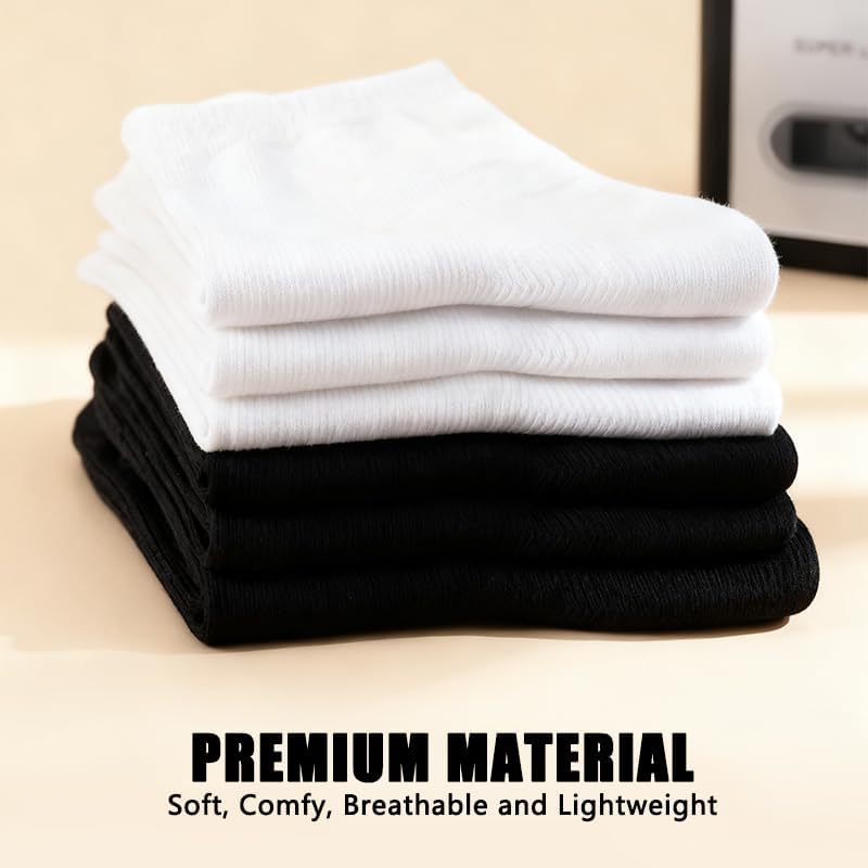 Ankle Socks for Women Men Sport Solid Color Socks for Athletic Running 6/12 Pairs Size 6-10 - Image 4