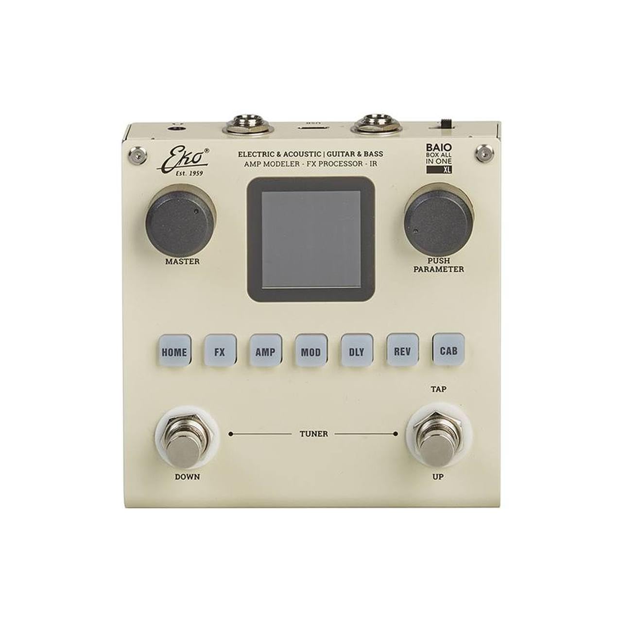 EKO GUITARS – BAIO XL Pedale Multieffetto Per Chitarra, IR Loader, 80 Preset Modificabili, 6 Moduli Effetti, Bluetooth, USB C, Batteria Ricaricabile, EQ 3 Bande, Delay, Reverb