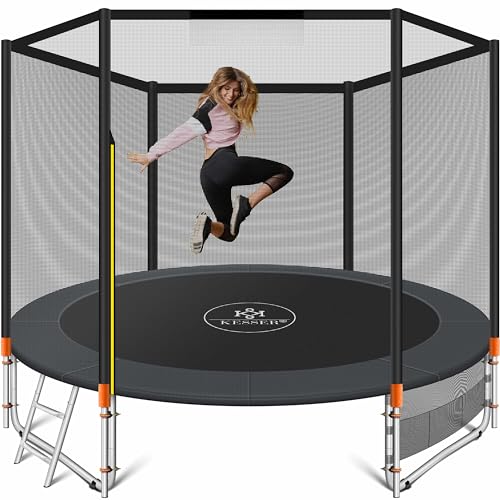 KESSER® Trampolin Outdoor Ø 244/305/366/427 cm Komplettset mit Sicherheitsnetz, Leiter,...