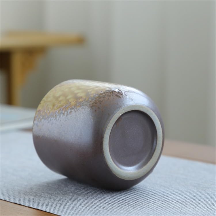 Ceramiczny kubek do matchy w stylu retro, kamionkowy kubek o małej pojemności, do herbaty i kawy, stylowy zestaw kubków z zaparzaczem - idealny dla miłośników herbaty i dekoracji domu - unikalny