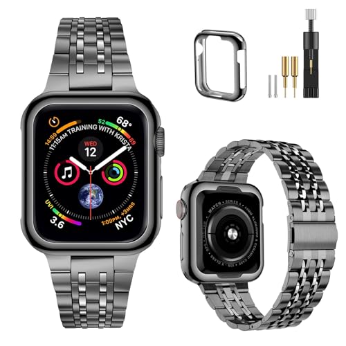 Bracelet en métal MioHHR pour Apple Watch en acier inoxydable élégant