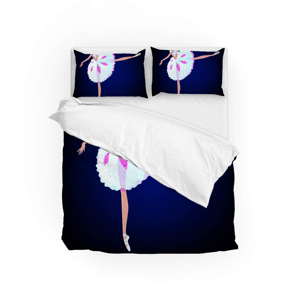Parure de lit en polyester durable motif ballerine et danseuse de l'hiver