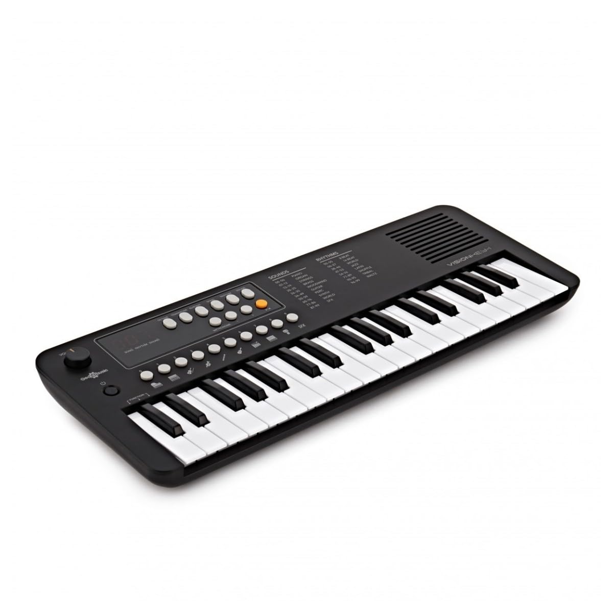 VISIONKEY-1 Mini Teclado Digital 37 Teclas para Niños y Principiantes | Piano Eléctrico de Mini Teclas con Auriculares, 3 Octavas, 100 Sonidos y Ritmos, USB-C o Pilas, Negro