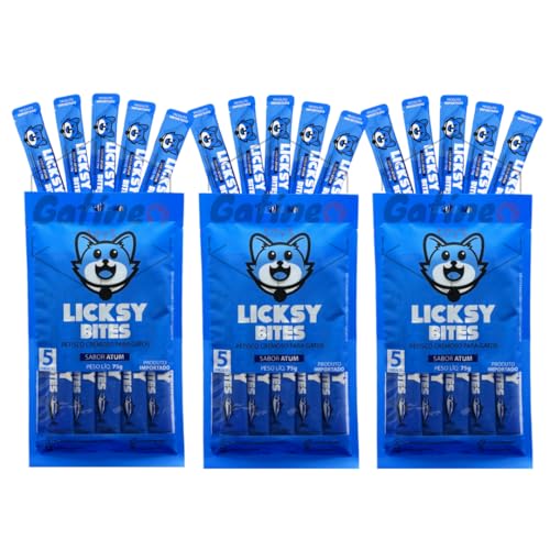 Petisco para Gatos Licksy Bites Creamy Cremoso Truly Churu – Sabor Atum – 15 Unidades de 15g cada