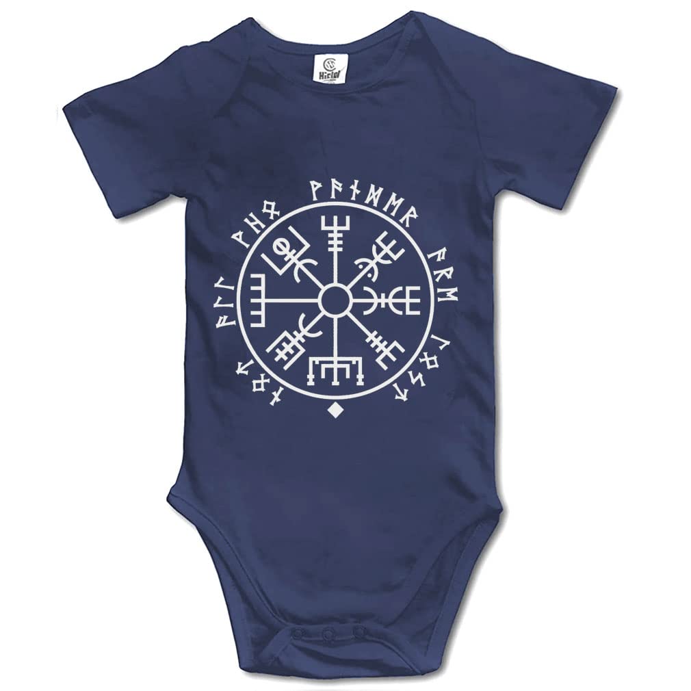 Viking Compass Short Sleeve Baby Bodysuit Toddler Romper Onesie for Girls Boys