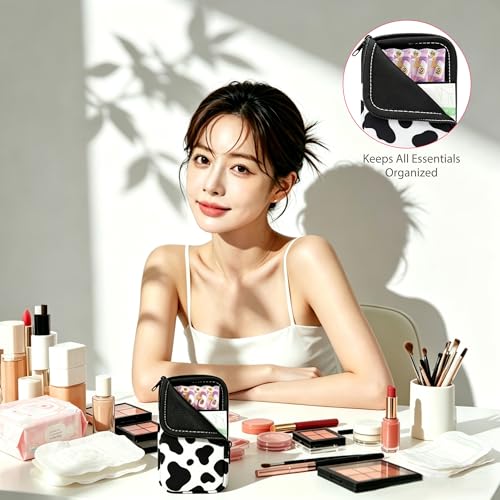 Image of KJQJLY 2 Pack Portable Tampon Organizer Bag Tampon Holder & Storage Case with Zipper for Travel, Discreet Period Bag for Purse, Waterproof Feminine Products Pouch for Women (Animal Pattern)